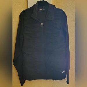 FILA Sport Gym Workout Jacket Thumbholes Black L